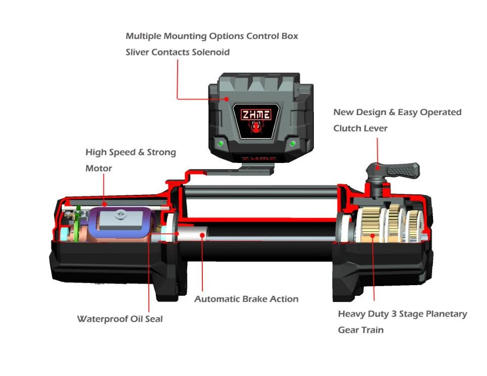 12000lbs 4WD Winch for Jeep