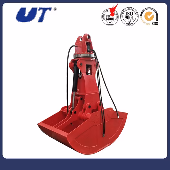 Accesorio para miniexcavadora, cucharón de agarre de doble cilindro, cubierta hidráulica