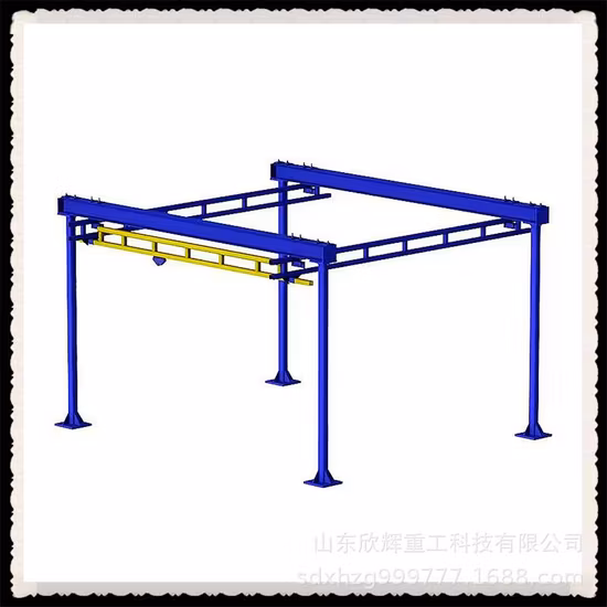 Estación de trabajo independiente y liviana, pórtico monorriel Modular, sistema de grúa puente con polipasto eléctrico pequeño aéreo